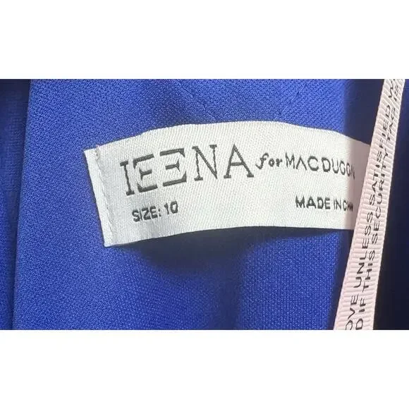 Ieena for Mac Duggal A11275 Blue Sequin Gown Size 10 NWT Asymmetrical Slit